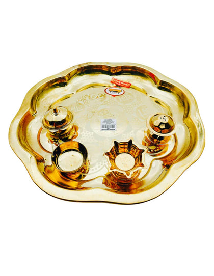 Brass Aarti Thali Printed  NO.3