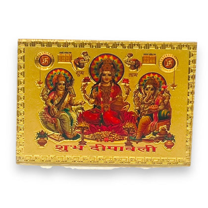 Car Stickon Golden Laxmi Ganesh & Saraswati ji-9351235040769