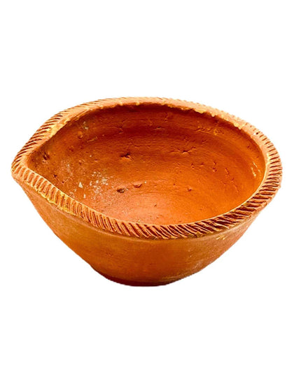 Clay/ Mitti Diya (Raw) Big Ekmukhi Plain Single