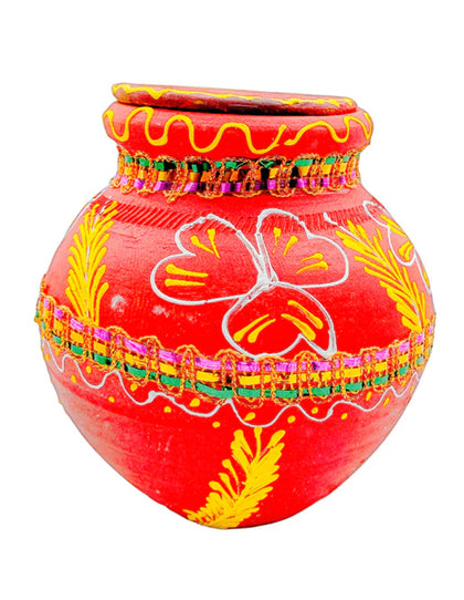 Coloured Kujja/ Mitti Pot Plain-Small