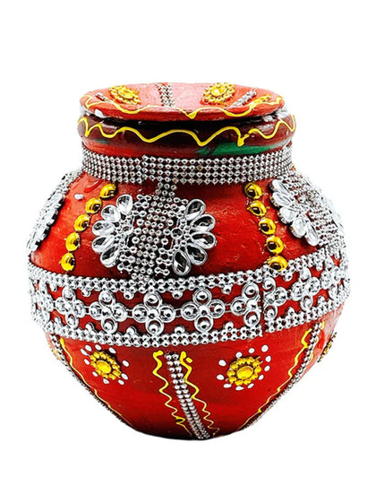 Decorated Mitti Pot-Kujja Larg