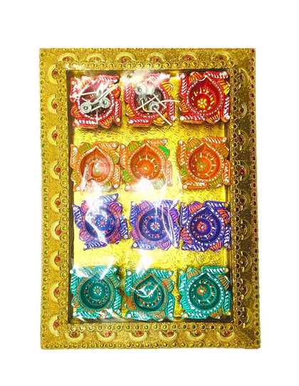 Fancy Diya Gift Pack Big Rectangular 12Pc